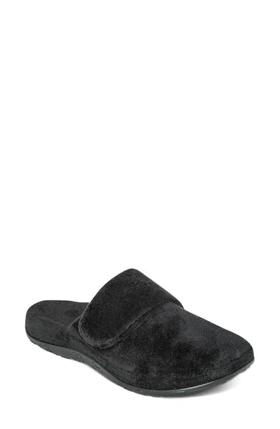 Aetrex Mandy Slipper In Black Fabric