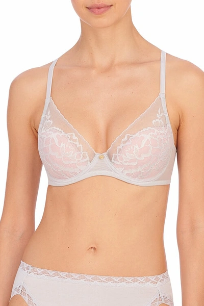 Natori Intimates Flora Contour Underwire Bra With Lace In Mink/delicate Peach