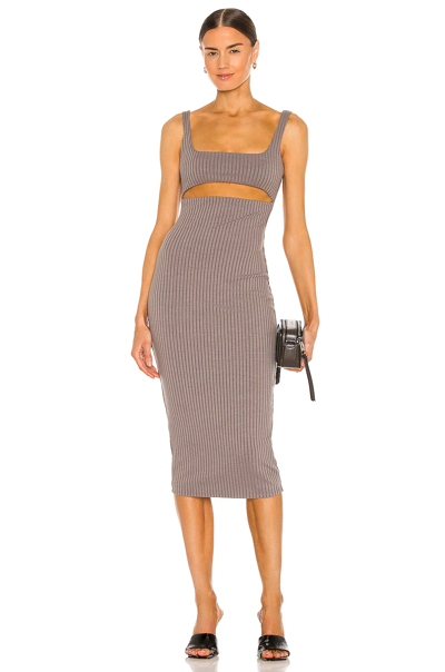 H:ours Dahlia Midi Dress In Charcoal