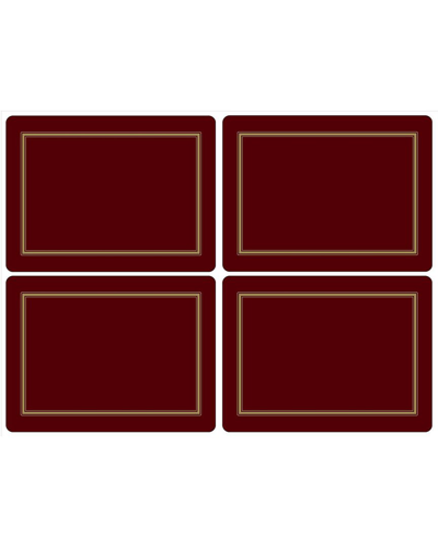 Pimpernel Set Of 4 Classic Burgundy Placemats In Medium