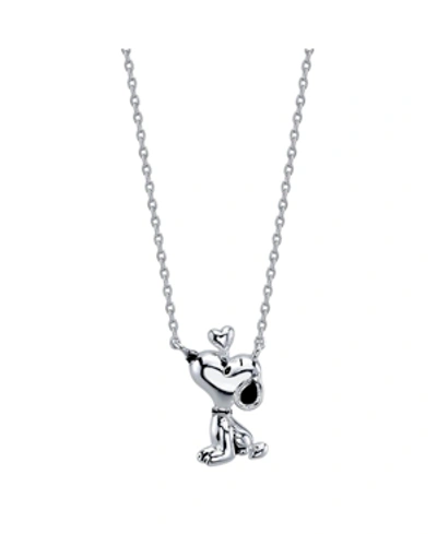 Peanuts Unwritten  Snoopy Necklace In Silver Plate