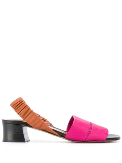 Marni Sling-back Leather Sandals In Pink