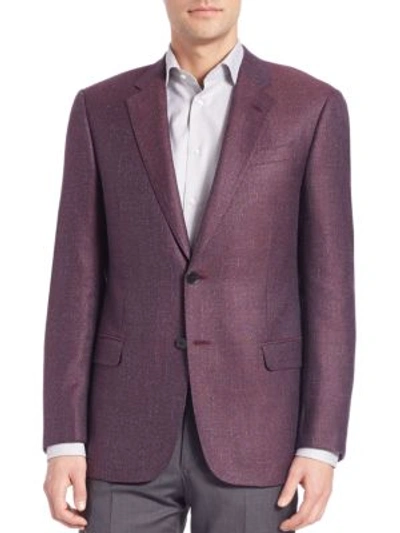 Giorgio Armani Textured Sportcoat In Purple