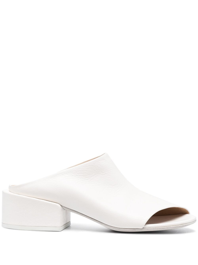 Marsèll Asymmetric Mid-heel Sandals In Bianco