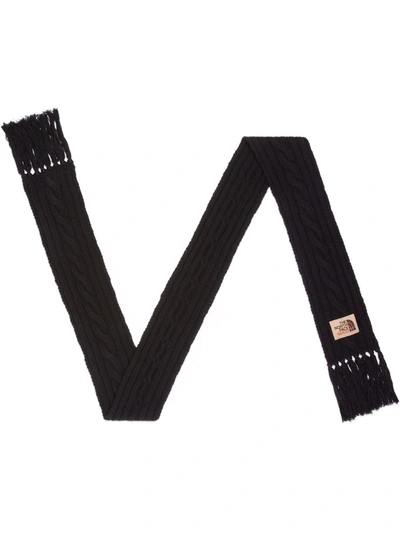 Gucci X The North Face Cable-knit Wool Scarf In Black