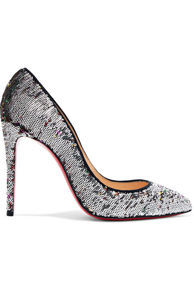 silver sparkly louboutins