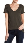 Susina Scoop Neck Slub T-shirt In Grey Beluga