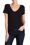 Susina Scoop Neck Slub T-shirt In Black