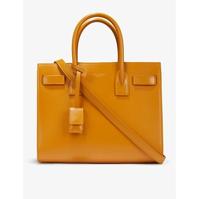 Saint Laurent Sac De Jour Baby Leather Top-handle Bag In Yellow