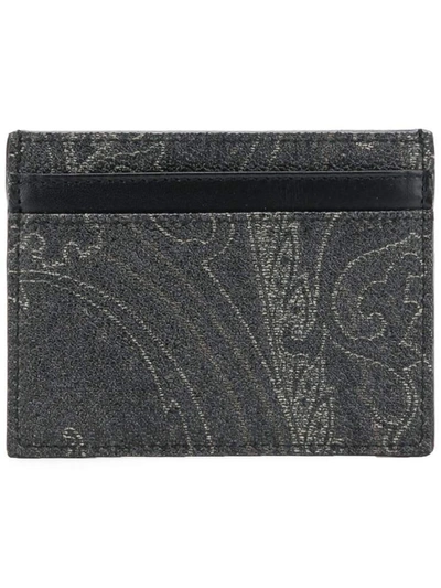 Etro Paisley Credit Card Holder In Black