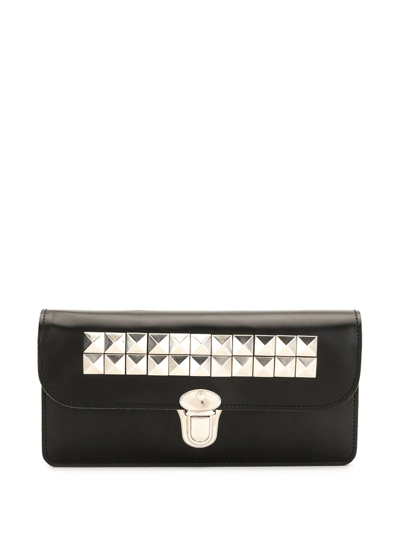 Comme Des Garçons Studded Leather Wallet In Black