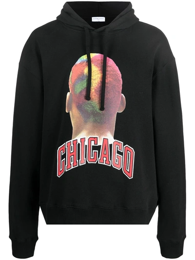 Ih Nom Uh Nit Chicago Player Printed Cotton Hoodie In Black