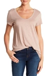 Susina Scoop Neck Slub T-shirt In Pink Fawn