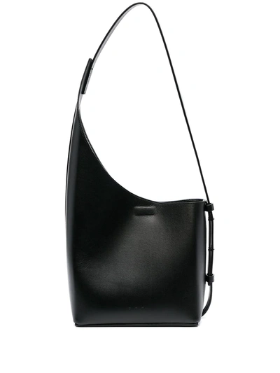 Aesther Ekme Demi Lune Leather Shoulder Bag In Black