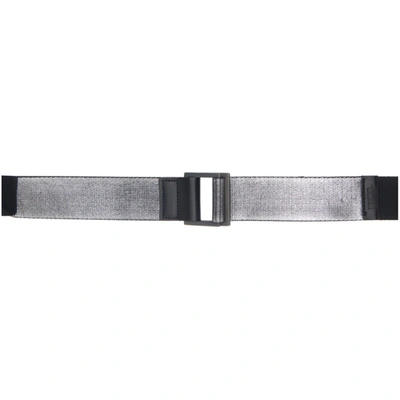 132 5. Issey Miyake Silver Standard Belt In 91 Blacksil