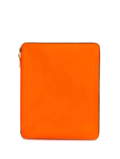 Comme Des Garçons Colour-block Zip-up Wallet In Orange
