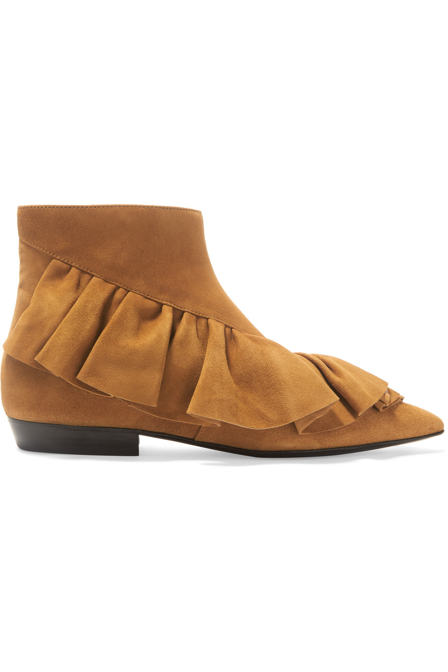 Jw Anderson Ruffled Suede Ankle Boots ModeSens