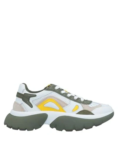 Maje Color-block Leather, Suede And Mesh Sneakers In Military Green