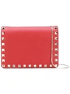 Valentino Garavani Mini Rockstud Bag In Red ,metallic