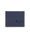 Fendi Monster Leather Card Case In Navy