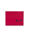 Fendi Monster Leather Card Case In Red
