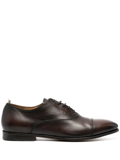 Officine Creative Revien 207 Airbrushed Leather Oxford Shoes In Moro
