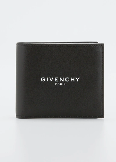 Givenchy Men's Logo Leather Billfold Wallet In Nero