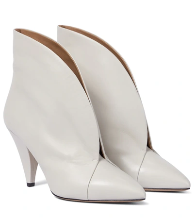 Isabel Marant Arfee Leather Ankle Boots In White