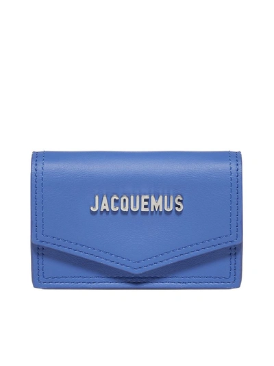 Jacquemus Azur Leather Shoulder Card-holder In Blue