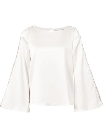 Alice And Olivia Alice + Olivia Genia Embellished Bell-sleeve Top In ...