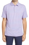 Peter Millar Dunn Stripe Stretch Jersey Performance Polo In Blue Sea