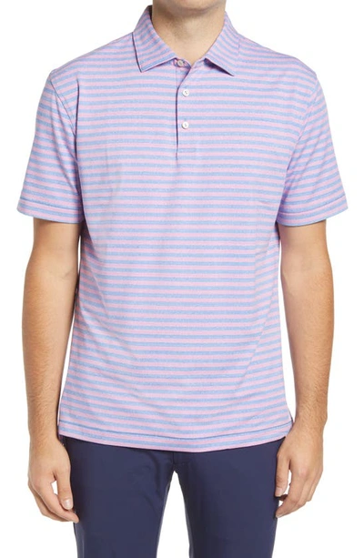 Peter Millar Dunn Stripe Stretch Jersey Performance Polo In Blue Sea