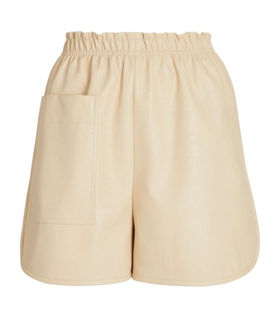 Stella Mccartney Faux Leather Bermuda Shorts In Beige