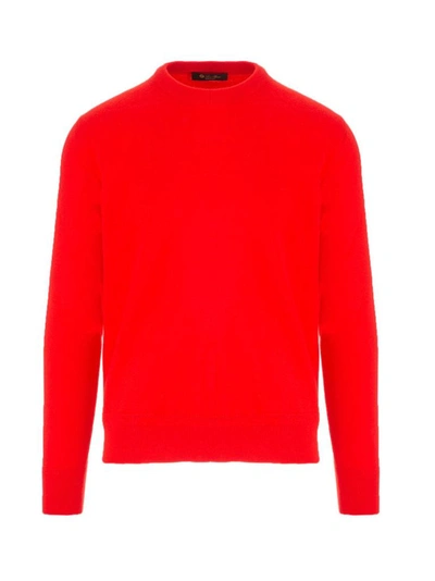 Loro Piana Men's Castlebay Crewneck Cashmere Sweater In R05d Aurora Red