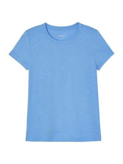 Lafayette 148 Modern Short-sleeve Cotton Jersey Tee In Bluebell