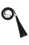 Lafayette 148 Irregular Leather Rope Belt In Black