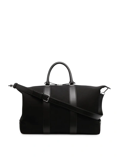 Mulberry Leather-trimmed Nylon Holdall In Black