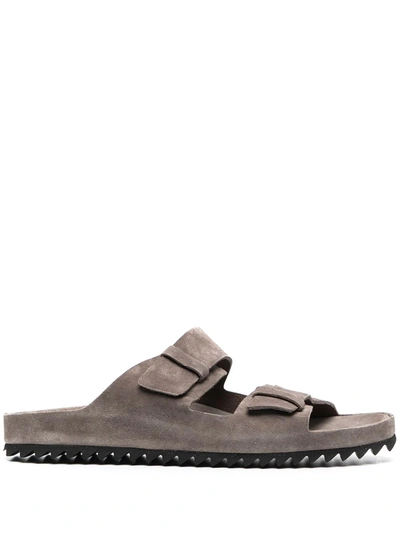 Officine Creative Agora Two-strap Suede Sandals In Brown