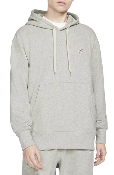 Nike Sportswear Oversize Hooded Sweatshirt In Grey Heather/ Light Bone