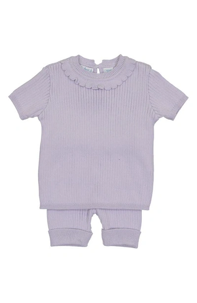 Feltman Brothers Babies' Rib Knit Top & Shorts Set In Lilac