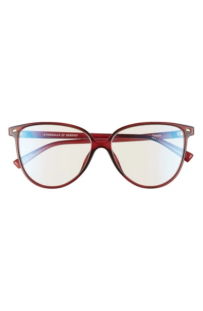 Le Specs Eternally 57mm Blue Light Blocking Glasses In Cherry