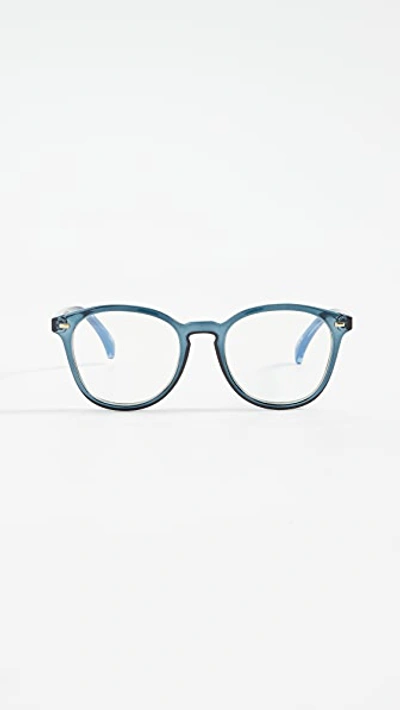 Le Specs Bandwagon 51mm Blue Light Blocking Glasses In Forest Green
