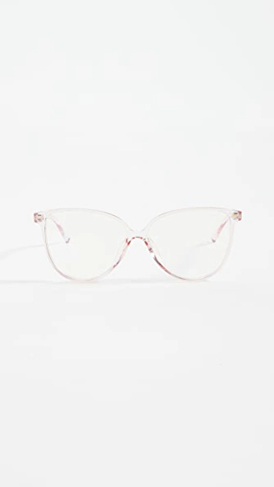 Le Specs Bandwagon 51mm Blue Light Blocking Glasses In Crystal Pink