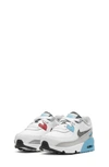 Nike Kids' Air Max 90 Sneaker In 108 White/blue/red/grey