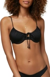 O'neill Avalon Saltwater Solid Underwire Bikini Top In Black