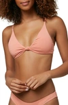 O'neill Pismo Saltwater Solid Bikini Top In Canyon Clay
