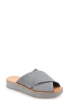 Dolce Vita Capri Genuine Calf Hair Platform Slide Sandal In Light Grey Calf Hair