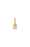 Ef Collection Birthstone Charm In Yellow Gold/ Opal