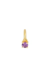 Ef Collection Birthstone Charm In Yellow Gold/ Amethyst
