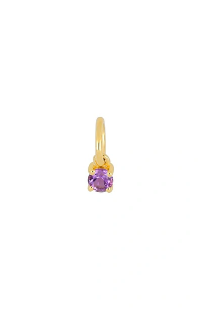 Ef Collection Birthstone Charm In Yellow Gold/ Amethyst